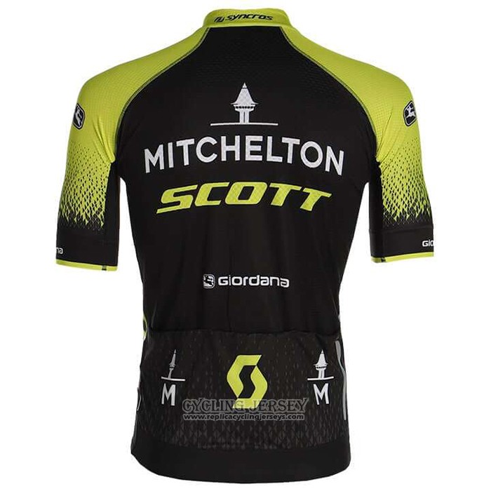 2020 Cycling Jersey Mitchelton-scott Black Yellow Short Sleeve And Bib Short